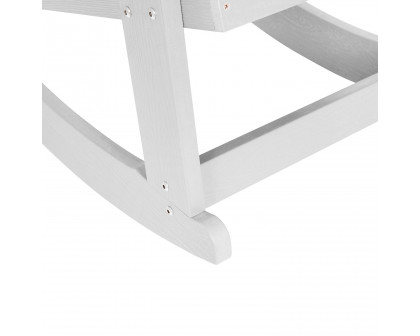 BLNK Savannah Commercial Poly Resin Wood All-Weather Adirondack Rocking Chair with Rust Resistant Stainless Steel Hardware - White