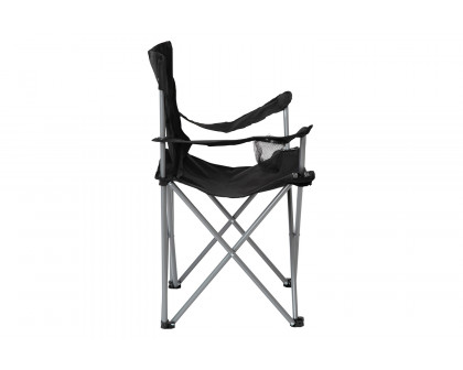 BLNK Quad Folding Camping and Sports Chair with Armrest Cupholder - Black