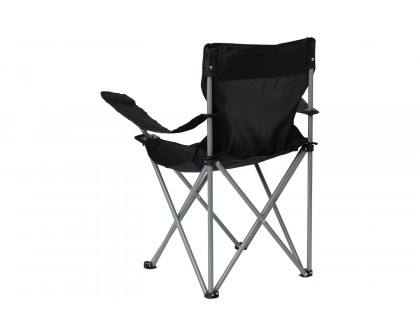 BLNK Quad Folding Camping and Sports Chair with Armrest Cupholder - Black