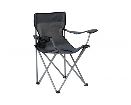 BLNK Quad Folding Camping and Sports Chair with Armrest Cupholder - Gray