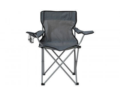 BLNK Quad Folding Camping and Sports Chair with Armrest Cupholder - Gray