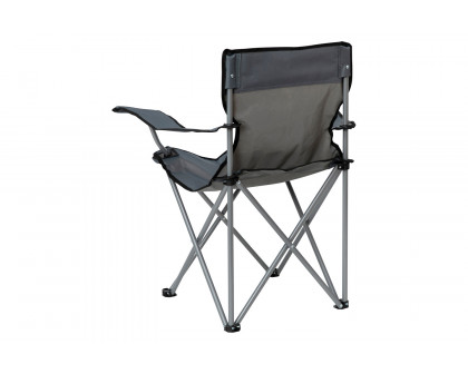 BLNK Quad Folding Camping and Sports Chair with Armrest Cupholder - Gray