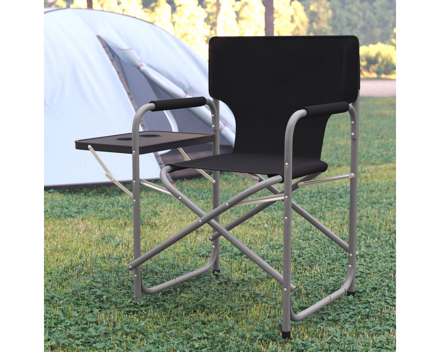 BLNK Benjamin Folding Director's Camping Chair with Side Table and Cup Holder