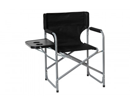 BLNK Benjamin Folding Director's Camping Chair with Side Table and Cup Holder