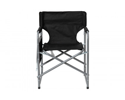 BLNK Benjamin Folding Director's Camping Chair with Side Table and Cup Holder - Black