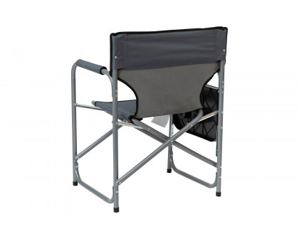 BLNK Benjamin Folding Director's Camping Chair with Side Table and Cup Holder - Gray