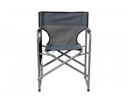 BLNK Benjamin Folding Director's Camping Chair with Side Table and Cup Holder - Gray