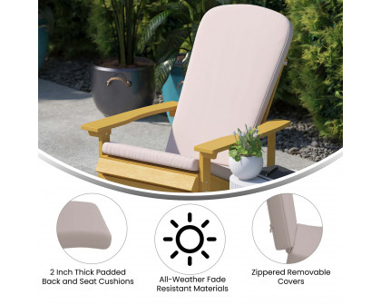 BLNK Charlestown All-Weather Indoor-Outdoor High Back Adirondack Chair Cushions Set of 2 - Cream