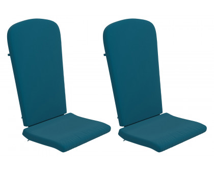 BLNK Charlestown All-Weather Indoor-Outdoor High Back Adirondack Chair Cushions Set of 2 - Teal