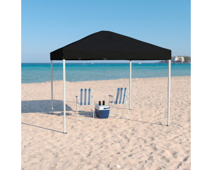 BLNK Harris Outdoor Pop Up Event Slanted Leg Canopy Tent with Carry Bag - Black, 10'W x 10'L