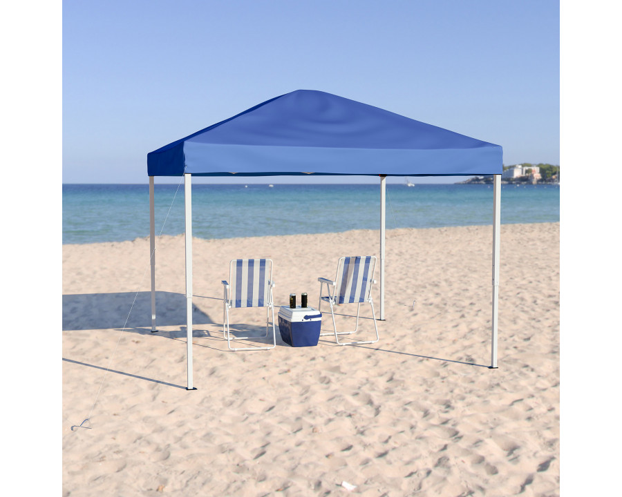 BLNK Harris Outdoor Pop Up Event Slanted Leg Canopy Tent with Carry Bag - Blue, 10'W x 10'L