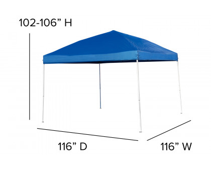 BLNK Harris Outdoor Pop Up Event Slanted Leg Canopy Tent with Carry Bag - Blue, 10'W x 10'L