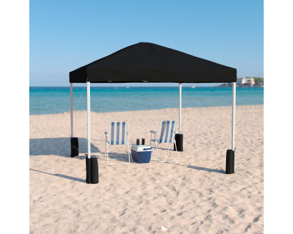 BLNK Harris Pop Up Event Straight Leg Canopy Tent with Sandbags and Wheeled Case - Black