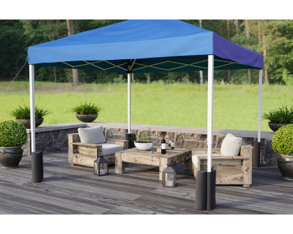 BLNK Harris Pop Up Event Straight Leg Canopy Tent with Sandbags and Wheeled Case - Blue