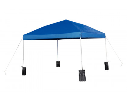 BLNK Harris Pop Up Event Straight Leg Canopy Tent with Sandbags and Wheeled Case - Blue