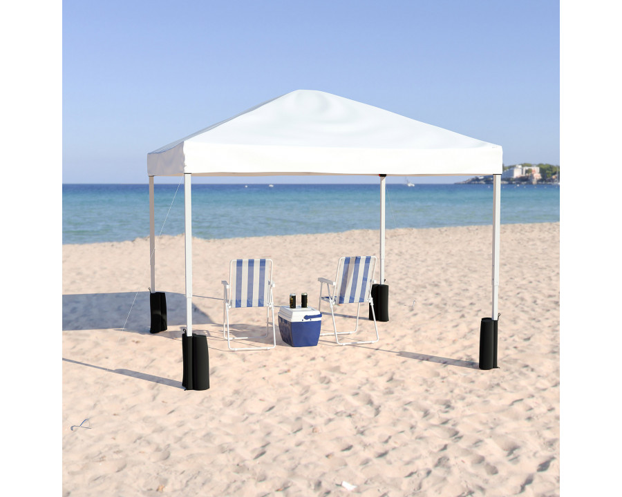 BLNK Harris Pop Up Event Straight Leg Canopy Tent with Sandbags and Wheeled Case