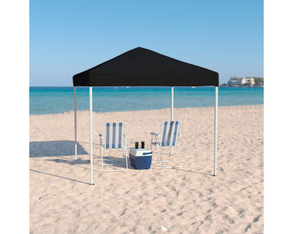 BLNK Harris Outdoor Pop Up Event Slanted Leg Canopy Tent with Carry Bag - Black, 8'W x 8'L