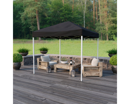 BLNK Harris Outdoor Pop Up Event Slanted Leg Canopy Tent with Carry Bag - Black, 8'W x 8'L