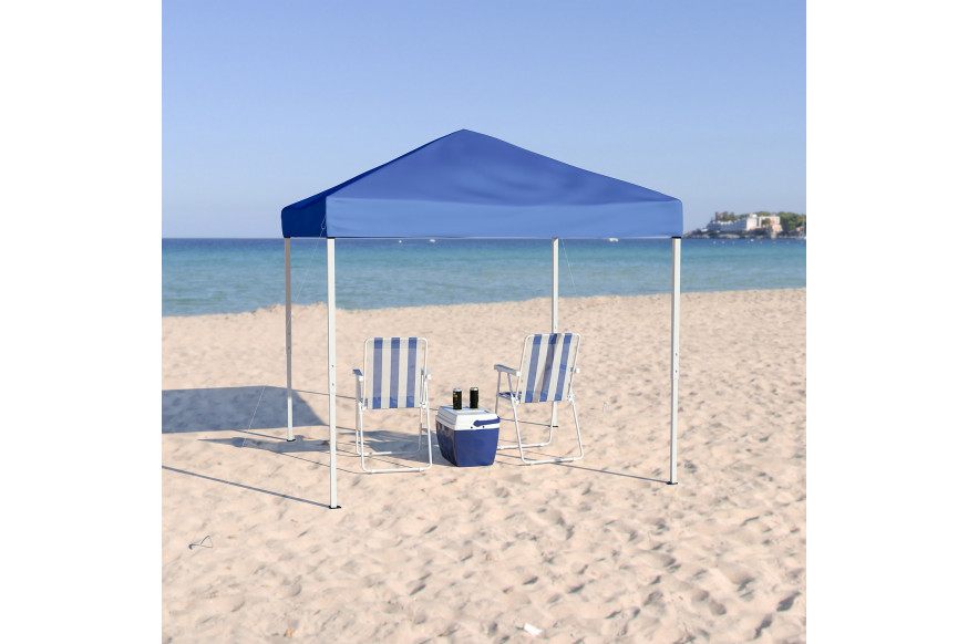 BLNK™ Harris Outdoor Pop Up Event Slanted Leg Canopy Tent with Carry Bag - Blue, 8'W x 8'L