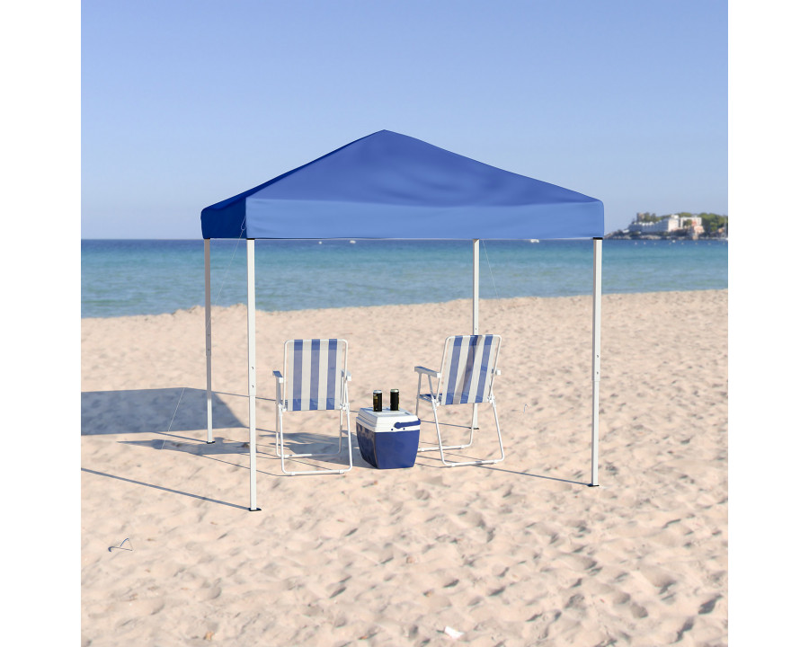 BLNK Harris Outdoor Pop Up Event Slanted Leg Canopy Tent with Carry Bag - Blue, 8'W x 8'L