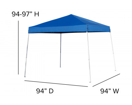 BLNK™ Harris Outdoor Pop Up Event Slanted Leg Canopy Tent with Carry Bag - Blue, 8'W x 8'L