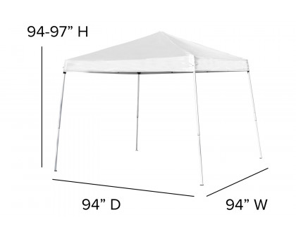 BLNK Harris Outdoor Pop Up Event Slanted Leg Canopy Tent with Carry Bag - White, 8'W x 8'L