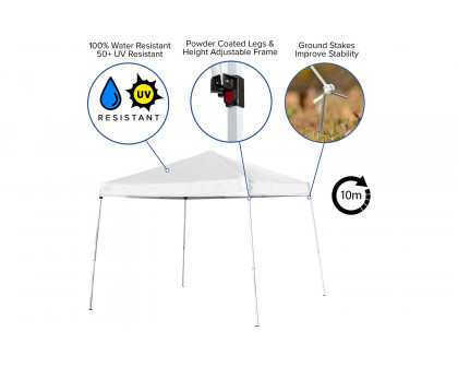 BLNK Otis Tailgate Tent Set with Carry Bag - White, 8'W x 8'L