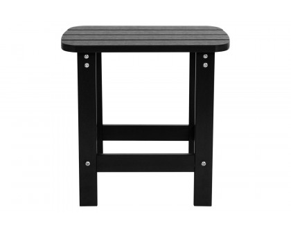 BLNK Charlestown Commercial All-Weather Poly Resin Wood Adirondack Side Table - Black