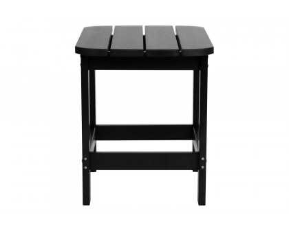 BLNK Charlestown Commercial All-Weather Poly Resin Wood Adirondack Side Table - Black