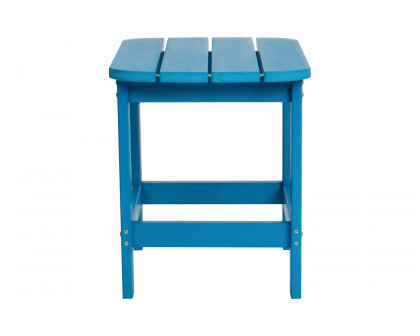 BLNK Charlestown Commercial All-Weather Poly Resin Wood Adirondack Side Table - Blue