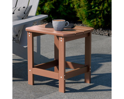 BLNK Charlestown Commercial All-Weather Poly Resin Wood Adirondack Side Table