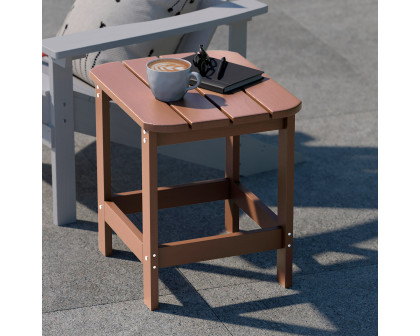 BLNK Charlestown Commercial All-Weather Poly Resin Wood Adirondack Side Table - Natural Cedar