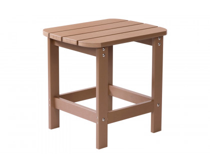 BLNK Charlestown Commercial All-Weather Poly Resin Wood Adirondack Side Table - Natural Cedar