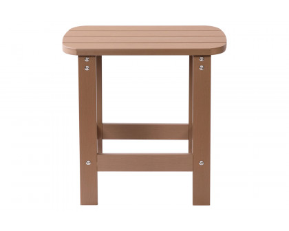 BLNK Charlestown Commercial All-Weather Poly Resin Wood Adirondack Side Table - Natural Cedar