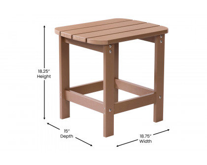 BLNK Charlestown Commercial All-Weather Poly Resin Wood Adirondack Side Table - Natural Cedar