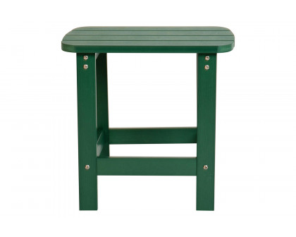 BLNK Charlestown Commercial All-Weather Poly Resin Wood Adirondack Side Table - Green