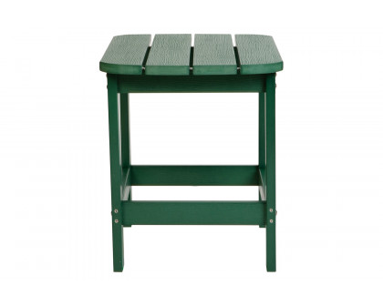 BLNK Charlestown Commercial All-Weather Poly Resin Wood Adirondack Side Table - Green