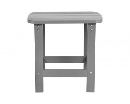 BLNK Charlestown Commercial All-Weather Poly Resin Wood Adirondack Side Table - Gray