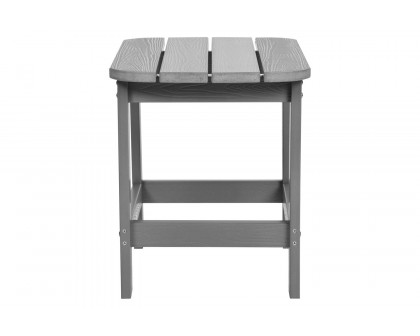 BLNK Charlestown Commercial All-Weather Poly Resin Wood Adirondack Side Table - Gray