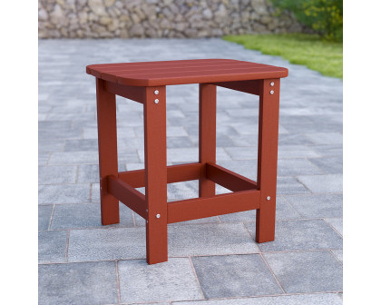 BLNK Charlestown Commercial All-Weather Poly Resin Wood Adirondack Side Table