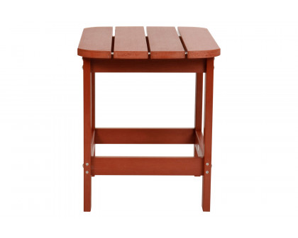 BLNK Charlestown Commercial All-Weather Poly Resin Wood Adirondack Side Table - Red