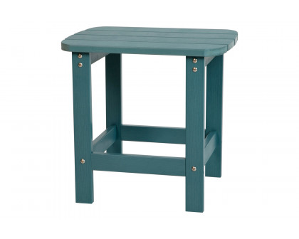 BLNK Charlestown Commercial All-Weather Poly Resin Wood Adirondack Side Table - Sea Foam