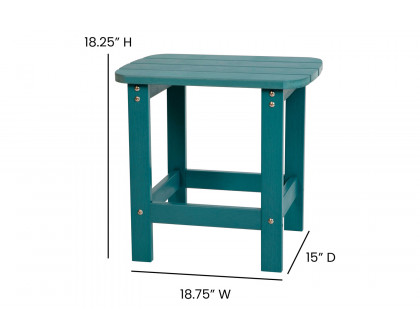 BLNK Charlestown Commercial All-Weather Poly Resin Wood Adirondack Side Table - Sea Foam