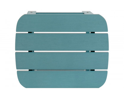 BLNK Charlestown Commercial All-Weather Poly Resin Wood Adirondack Side Table - Teal