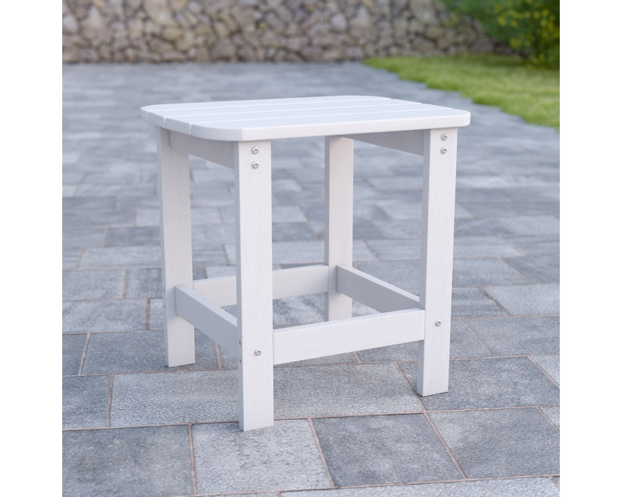 BLNK Charlestown Commercial All-Weather Poly Resin Wood Adirondack Side Table