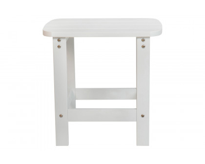 BLNK Charlestown Commercial All-Weather Poly Resin Wood Adirondack Side Table - White