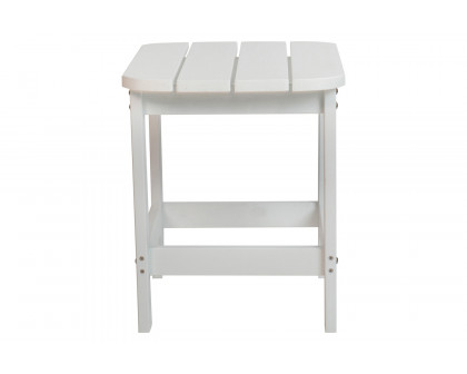 BLNK Charlestown Commercial All-Weather Poly Resin Wood Adirondack Side Table - White