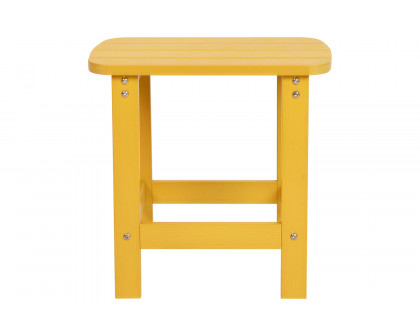 BLNK Charlestown Commercial All-Weather Poly Resin Wood Adirondack Side Table - Yellow