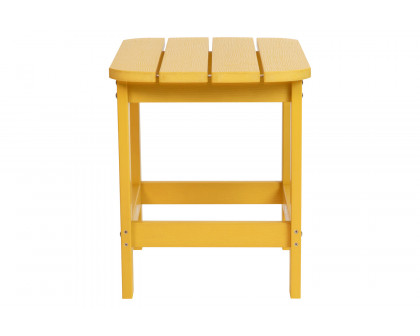 BLNK Charlestown Commercial All-Weather Poly Resin Wood Adirondack Side Table - Yellow