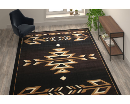 BLNK Amado Collection Southwestern Style Olefin Accent Area Rug with Jute Backing